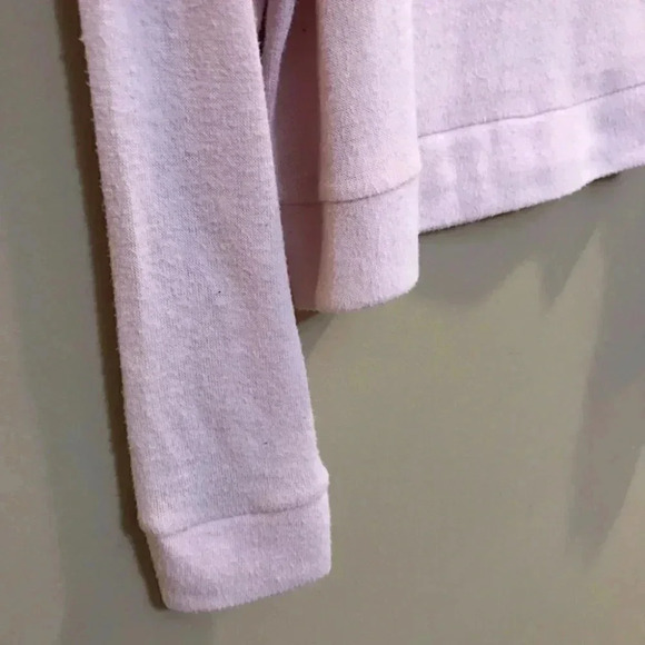 Forever 21 Womens Size Large Long Sleeve Cropped Sweater Pink Pancakes - Picture 3 of 7